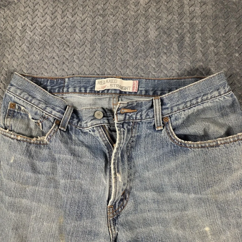 VTG Levis 559 Jeans Men's 32x34 Blue Relaxed Straight Fit Distressed Denim Y2K